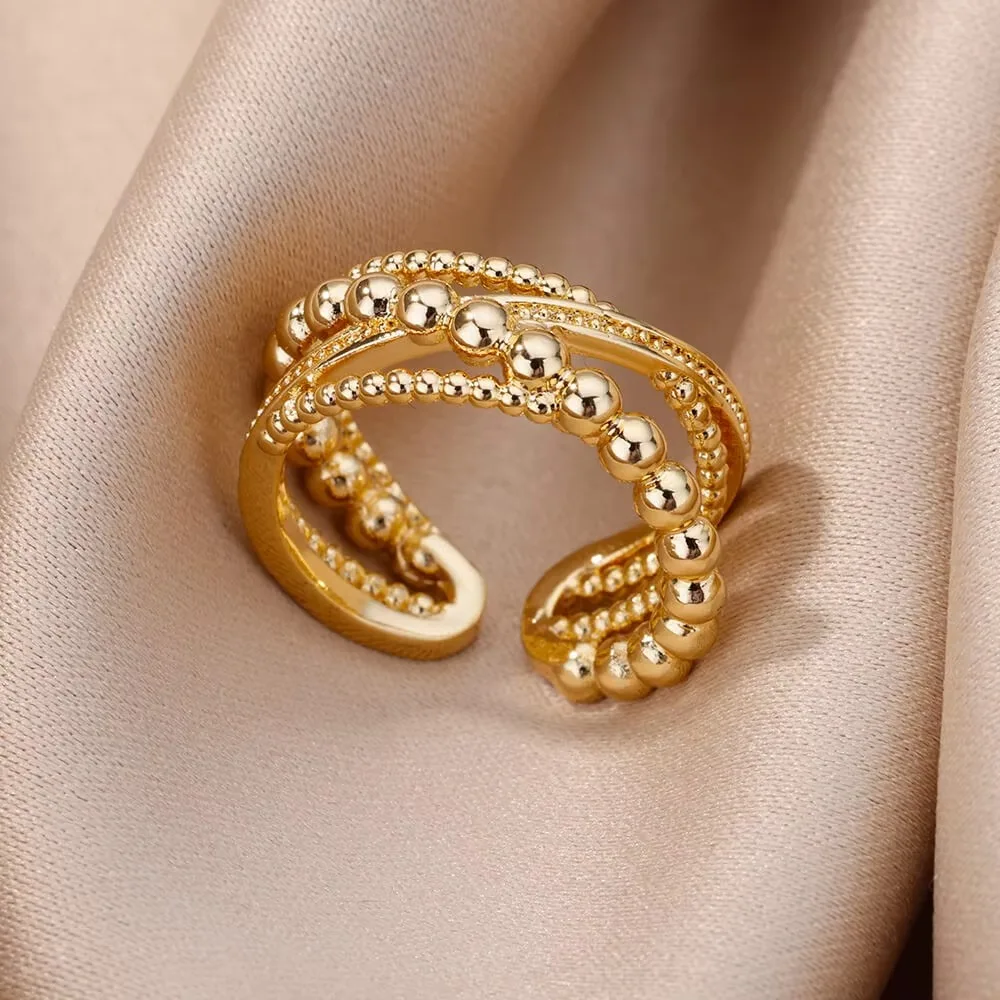 Minimalist Line Stainless Steel Open Rings For Women
