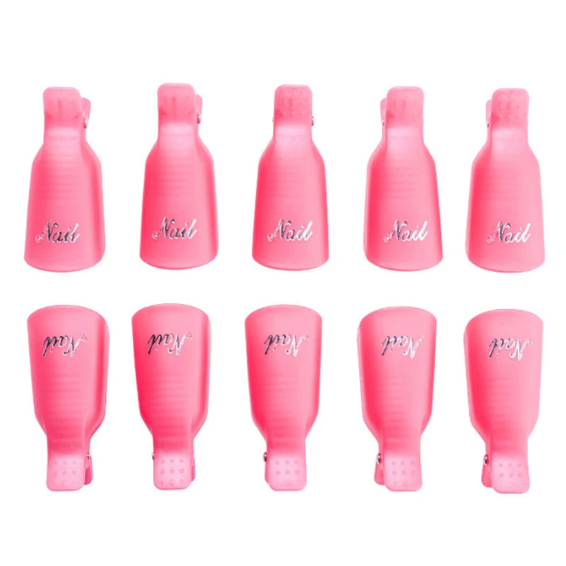 10pcs/bag Nail Acrylic Removal Clip for Remove UV LED Gel Polish Purple Pink Manicure Tools Nail Supplies for Professionals 5