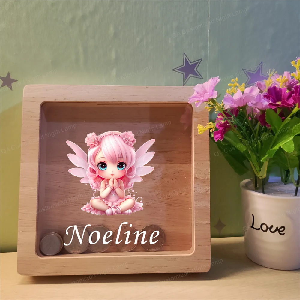 Custom Wooden Corn Box with Kids Name Piggy Bank Gift for Kids Christmas Gift 3