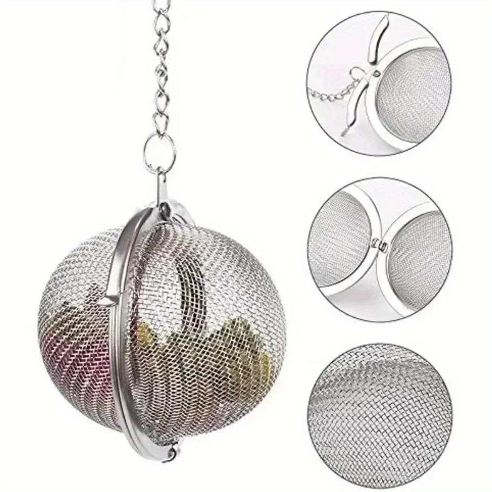 1PC tennis tea maker, braised ingredients, soup seasoning ball, tea leakage, hot pot seasoning filter