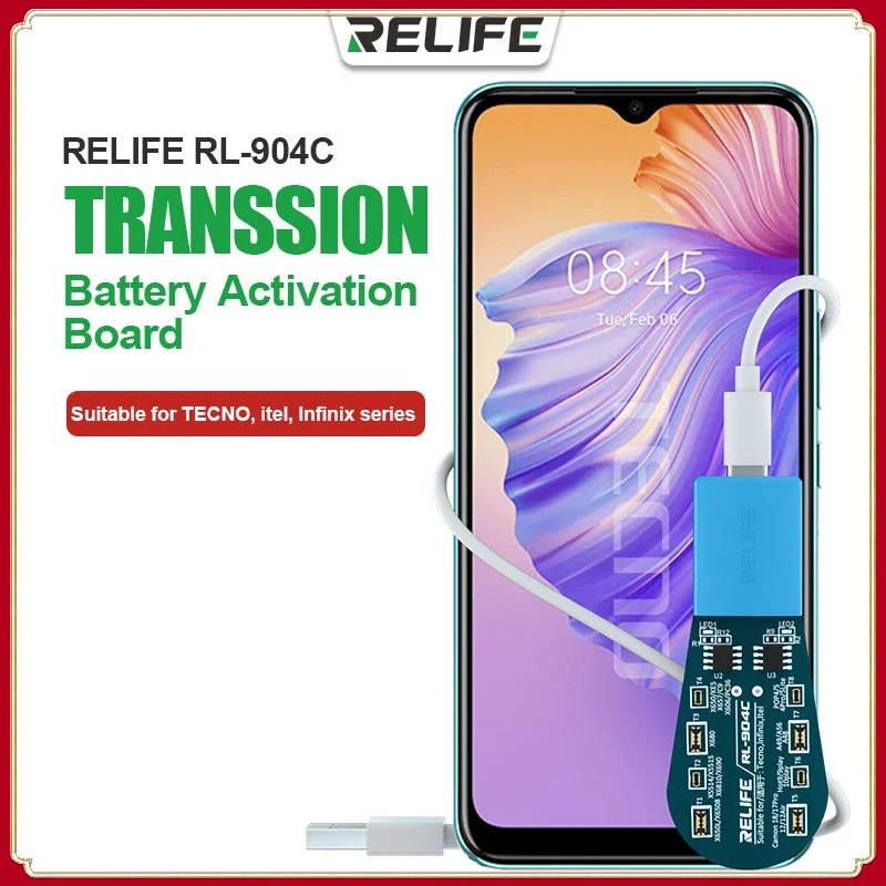 

RELIFE RL-904C Battery Activation Board Intelligent Recognition,Type-C Power Supply for TECNO, Itel, Infinix Series