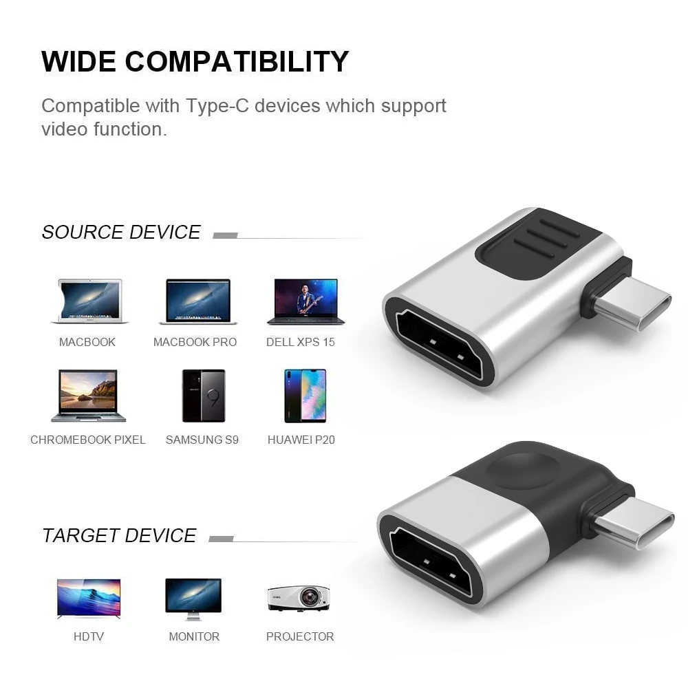 ELECTOP-USB C To HDMI ȣȯ Dp 4K ̴ Dp Vga   C, Ｚ ȭ HDTV ƮϿ    