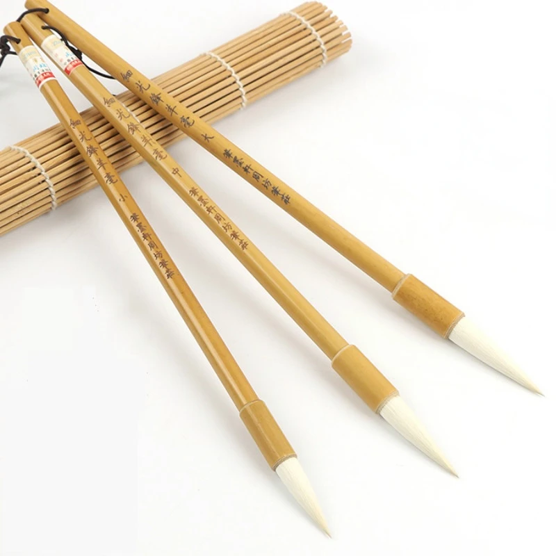 

Chinese Woolen Hair Brushes Set Chinese Painting Coloring Brush Chinese Calligraphy Clerical Script Seal Character Writing Brush