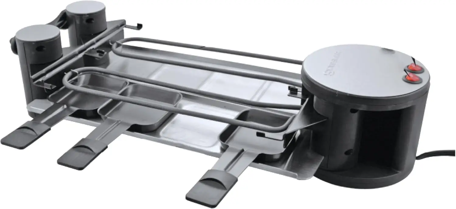 Raclette Party Grill with Granite Stone and Cast Aluminum Non Stick Grill Plate, Black 3