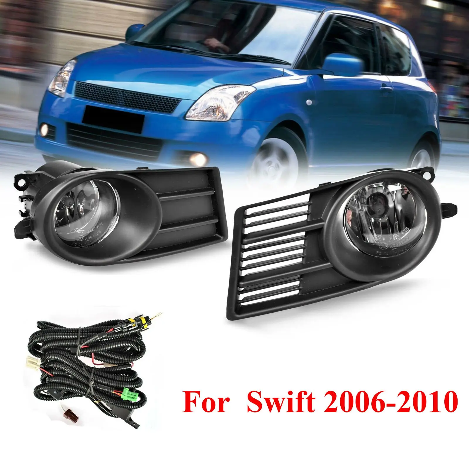 Front Bumper Fog Lights Fog Lamp Cover With Bulb H11 Switch Wire Bezel