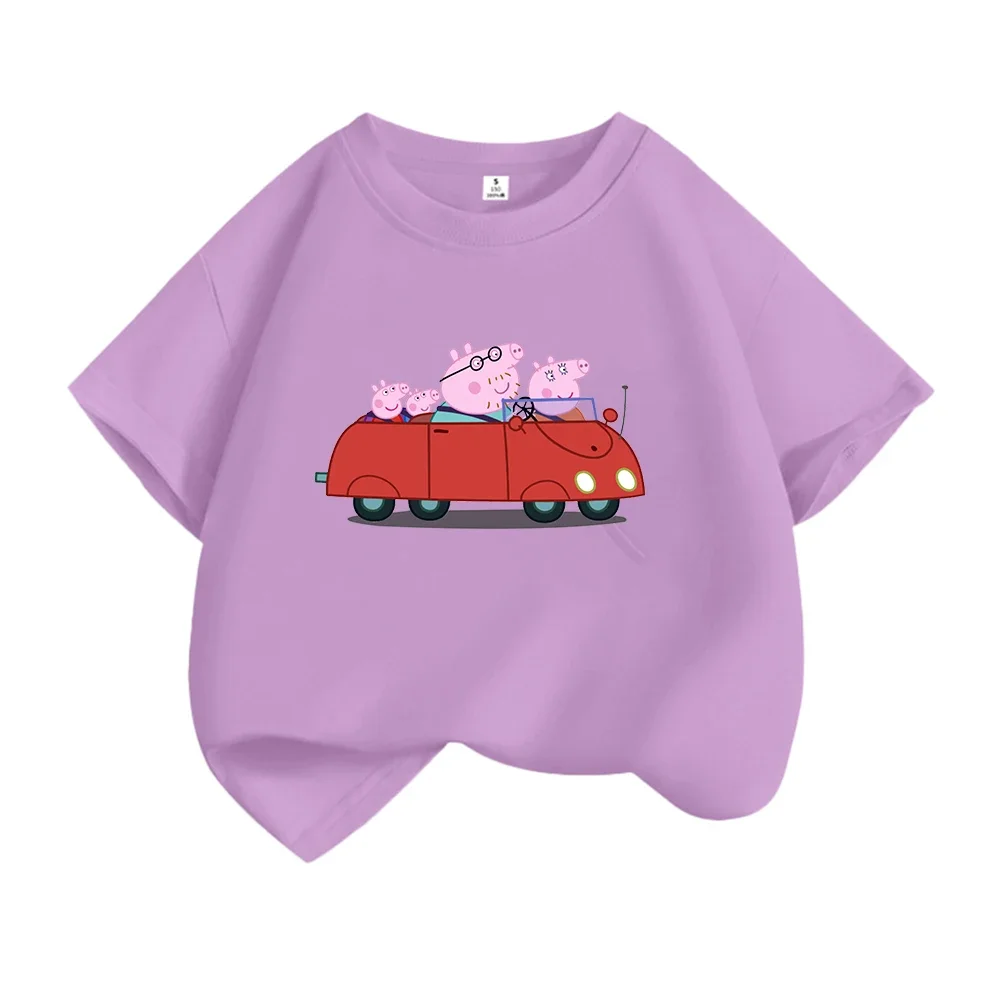 Kids T-shirt Clothes Peppa Pigs Girl Boy Short Sleeve Summer Tee Clothes Tops Cartoon Printing Children Shirt Birthday Gift kids t shirt