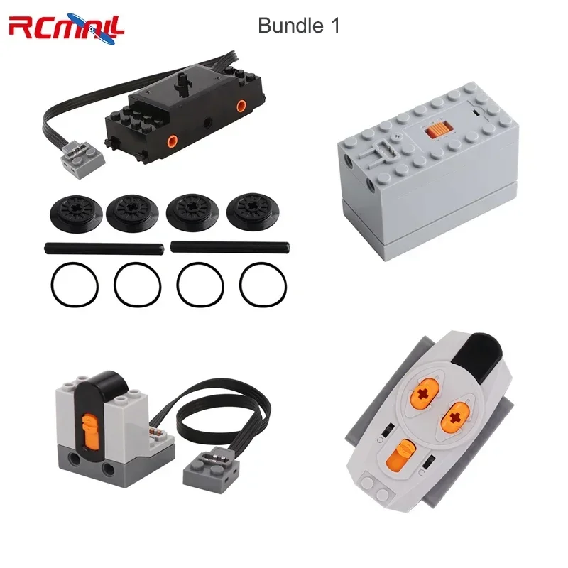 For Power Functions Parts Building Blocks Train Track Motor Battery Box Infrared Speed Remote Control Receiver for Legoeds Motor Power Blocks Simulation Building Blocks