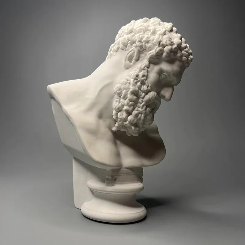 Hercules Head Retro Roman Art Plaster Sculpture Luxury Home
