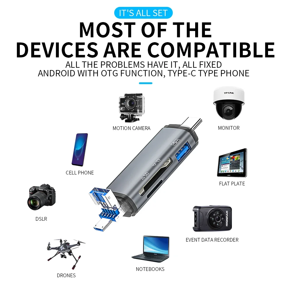 ٱ ī , ȵ̵ OTG sd/tf ޸ ī , USB ũ USB U ũ, ޴ ƮϿ, 6 in 1