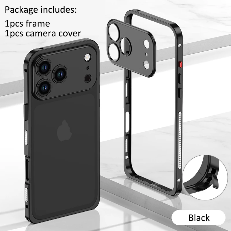 Premium Aluminium Alloy Metal Frame Bumper with Camera Protector Cap Cover