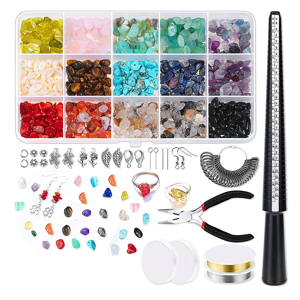 

Набор для изготовления ювелирных изделий с хрустальными бусинами, для изготовления ювелирных изделий с чипом из драгоценных камней, Другие принадлежности для изготовления колец