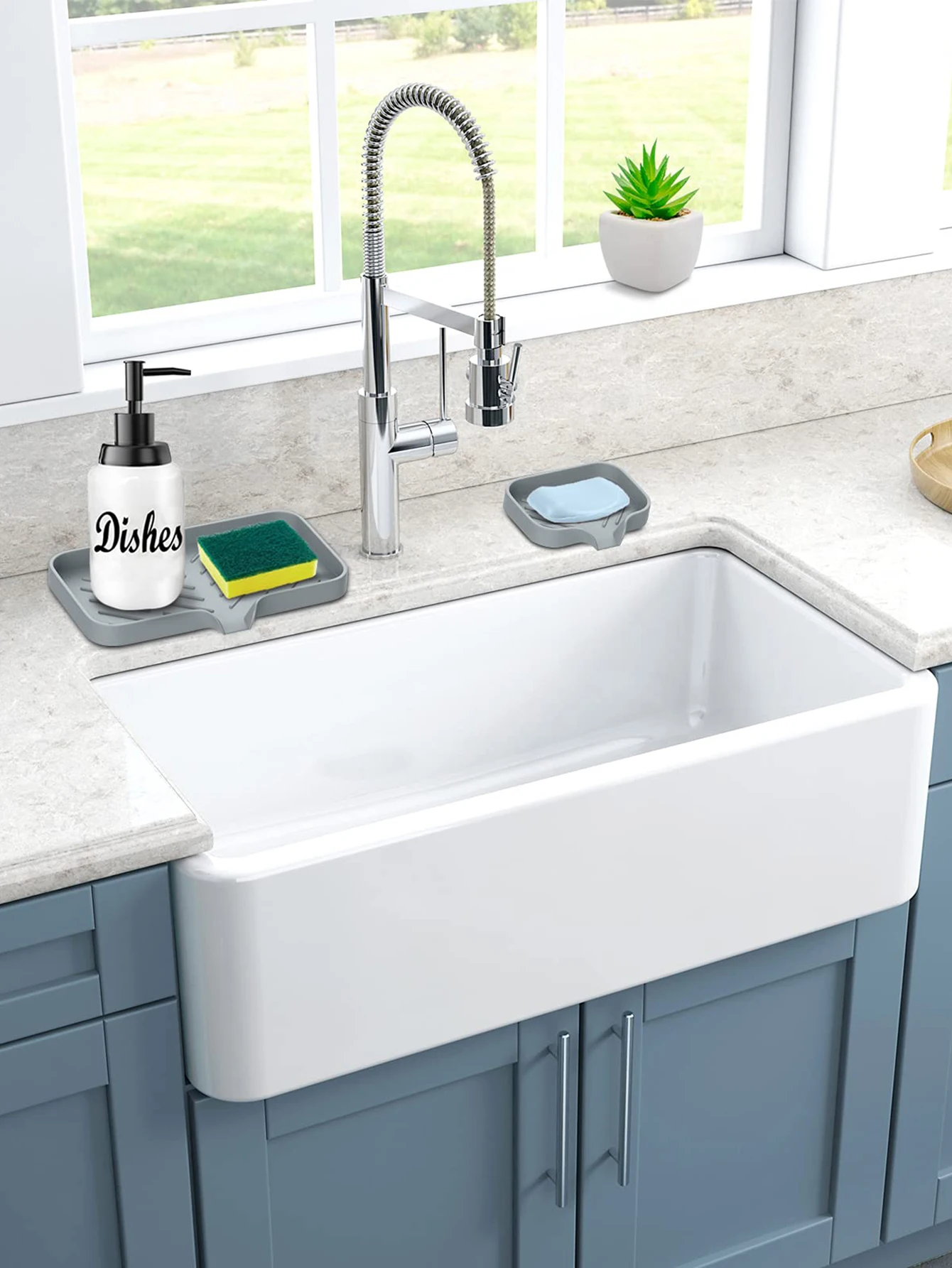 Kitchen Sink Sponge Holder Silicone Soap Dish Bar Soap Holder Self Draining Anti-slip Storage Rack Bathroom Kitchen Supplies 6
