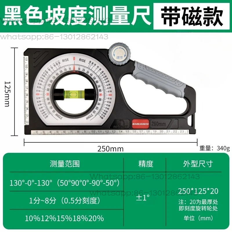 Slope ruler Magnetic multi-functional angle ruler Measuring instrument ...