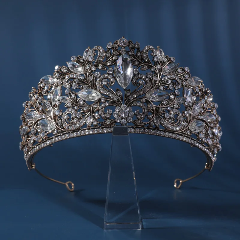 Baroque Queen Crowns For Women Wedding Headpieces Crystal Princess Bridal Tiara Crown For Pageant Prom Hair Jewelry Headdress