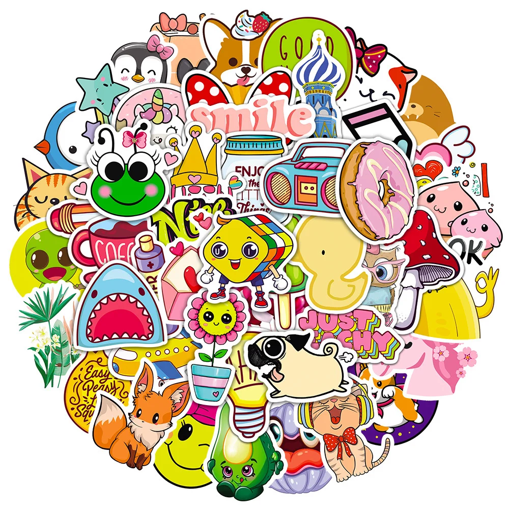 

10/30/50pcs Cute Cartoon Vsco Animal Stickers Aesthetic Laptop Luggage Phone Guitar Scrapbook Car Graffiti Sticker Decal Kid Toy