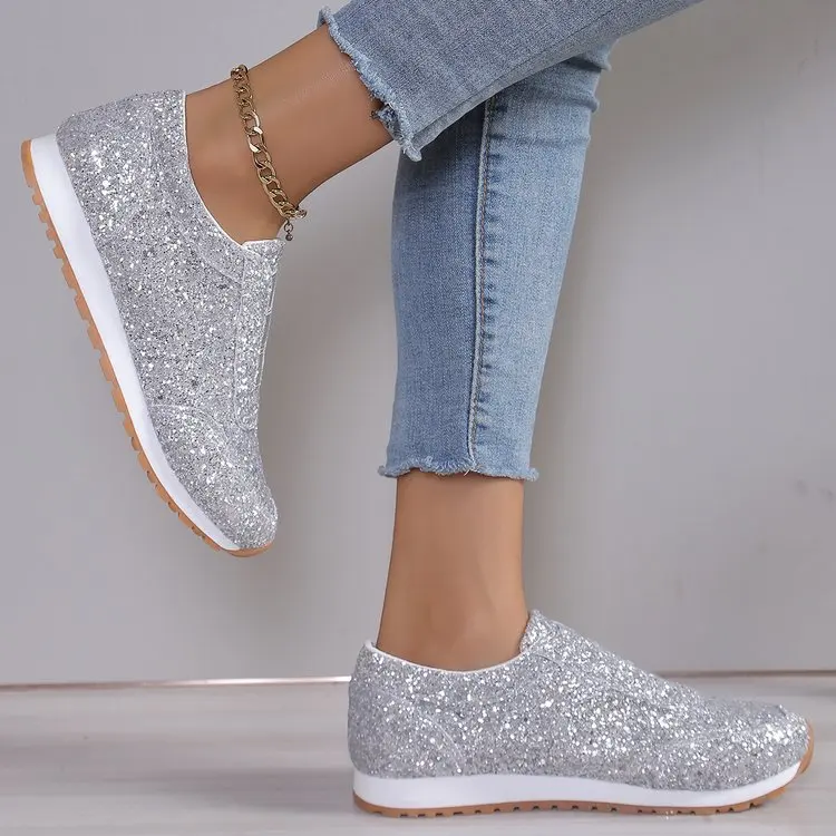 Bequeme Goldene Leichte Walking Toning Schuhe Für Damen_voghion.com