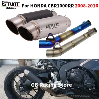 For HONDA CBR1000RR CBR 1000R 2008 - 2016 Motorcycle 60mm Motocross Exhaust System Middle Link Pipe Espace Moto With Muffler