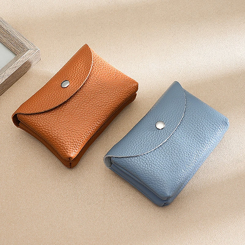 One Layer Cowhide Women's Small Purses Fashion Female Short Coin Wallets Pouch Handbag For Girls Card Holder Money Bag