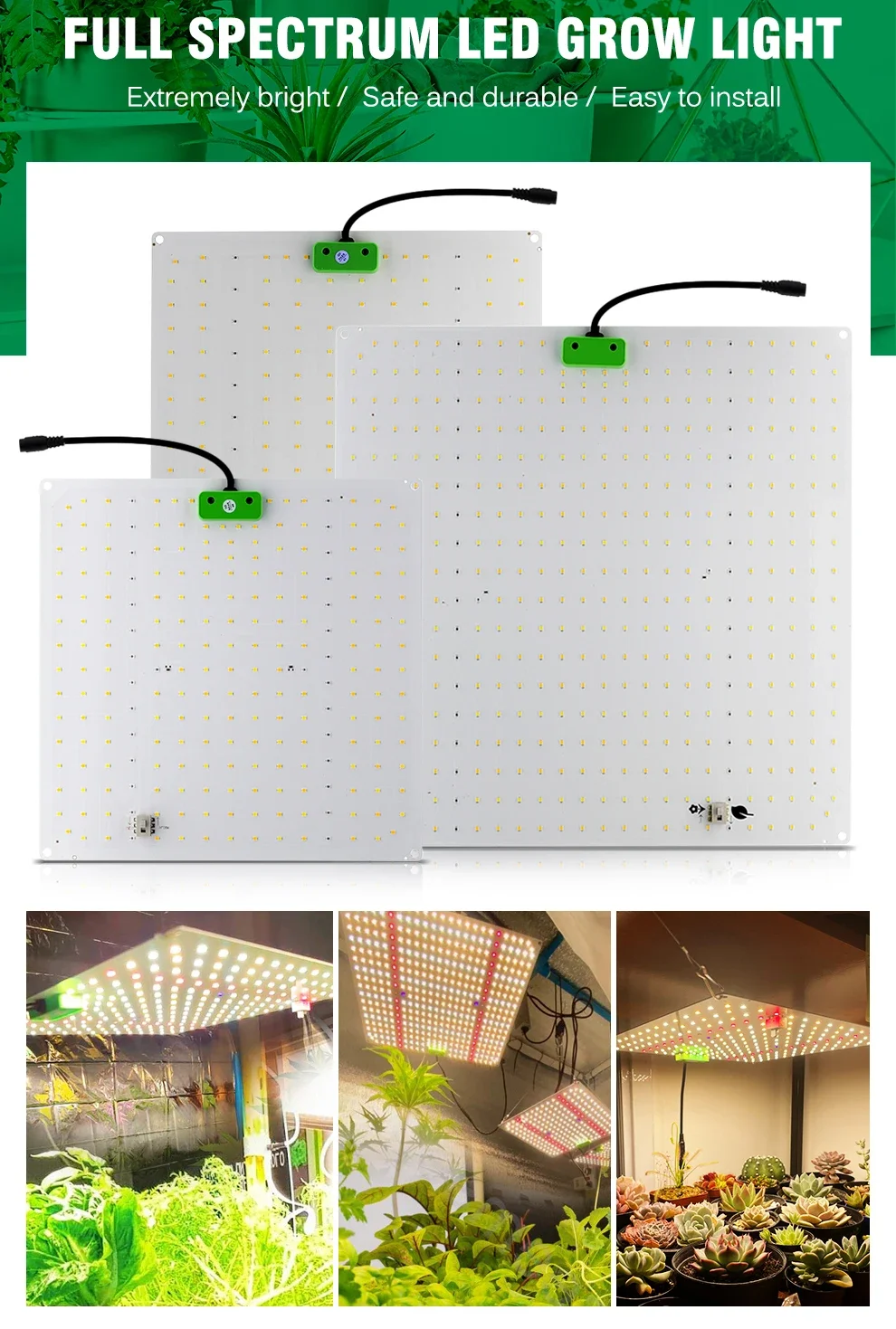 Description Picture 3 of itemNewest 65/85/120W Ultra-thin Full Spectrum LED Aluminum Growing Light Dimmable Grow Lamp for Greenhouse Plant Grow Lighting Hot