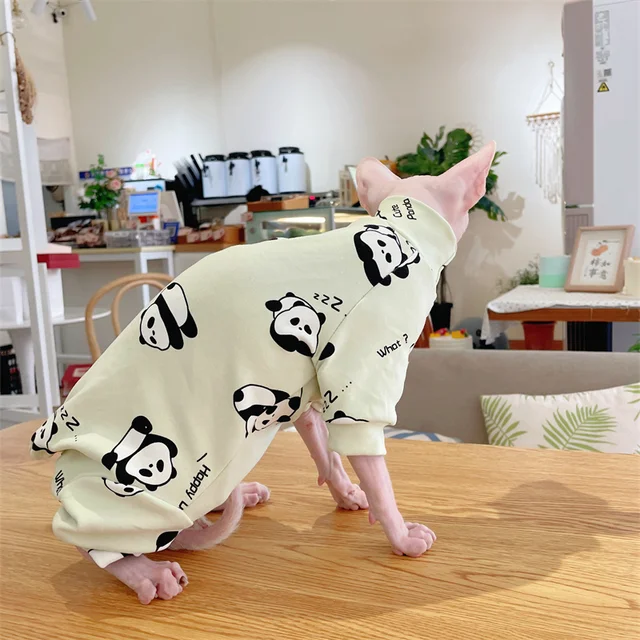 Fashion Sphynx Cat warm Sweatershirt Hairless Cat Clothes Comfort Cotton Turtleneck Coat for Devon Rex Cat Clothes for Outwear 5
