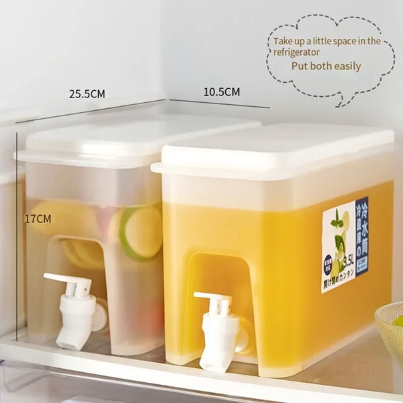 Large Capacity Cold Kettle 3.5L Juice Jug Cold Kettle with Faucet In Refrigerator Ice Drink Dispenser 2Pcs cold water pitcher,fridge kettle,beverage dispenser