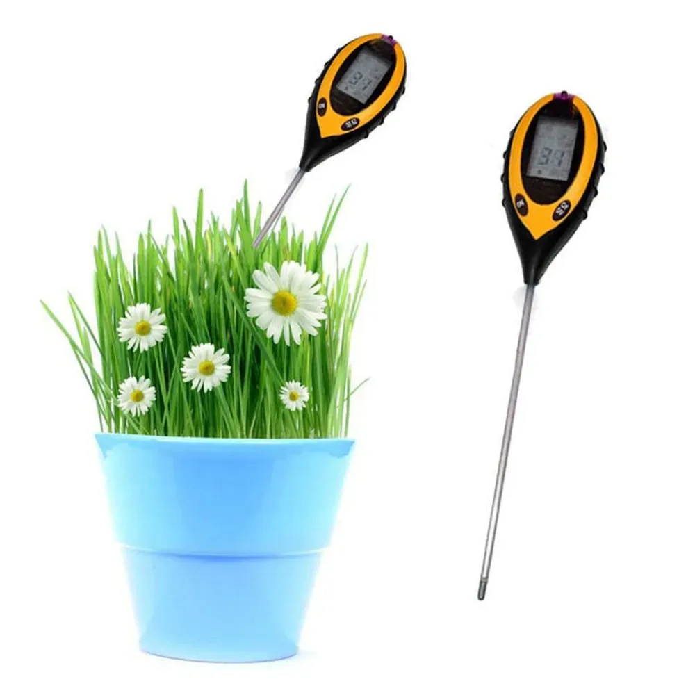 4 in 1 Soil Humidometer Home Gardening Measuring Tool PH Meter Tester Temperature Sunlight Intensity Analysis Soil Acidity Test soil moisture sensor soil tester soil moisture meter