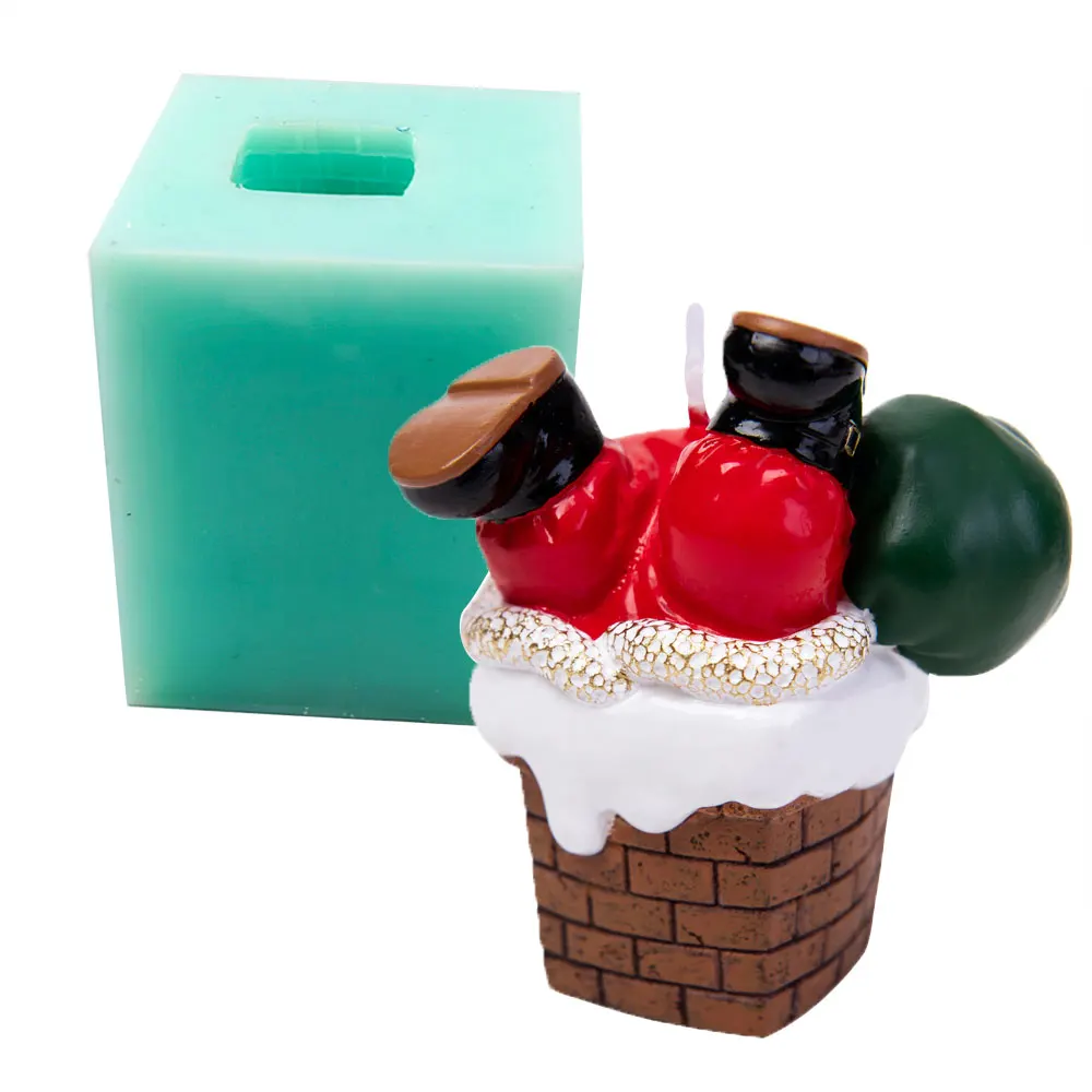 

Climbing Chimney Santa Claus 3D Mold New Year Christmas Party Gifts Cake Fondant Molds Candy Mousse Decoration Resin Soap Moulds