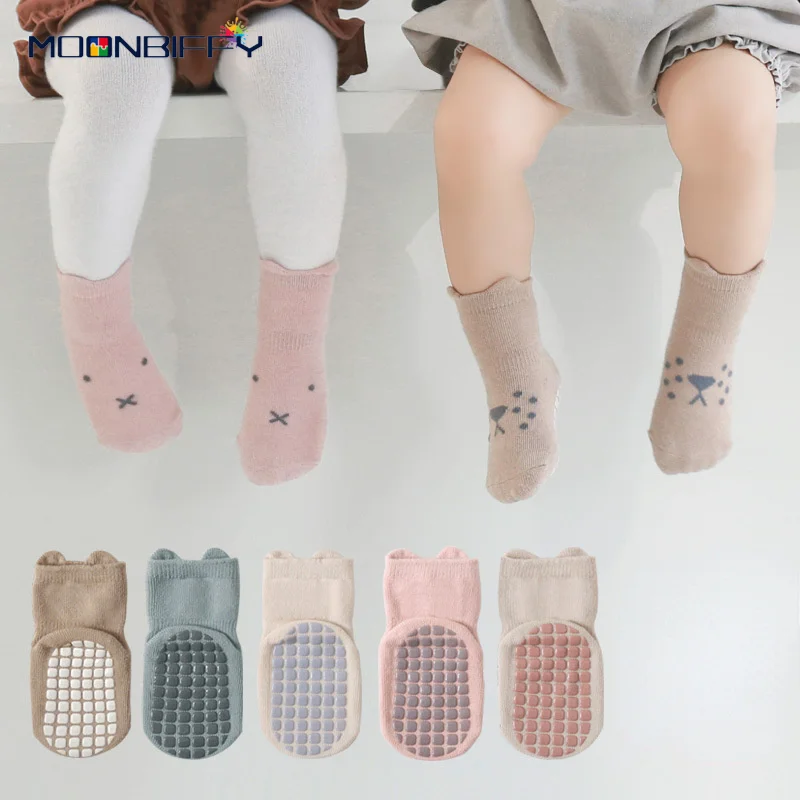 

1pair Baby Cotton Shoes Socks Non-slip Infant Walk Socks Casual Toddler Anti-slip Sock Boys Girls Newborn Cartoon Cotton Socks