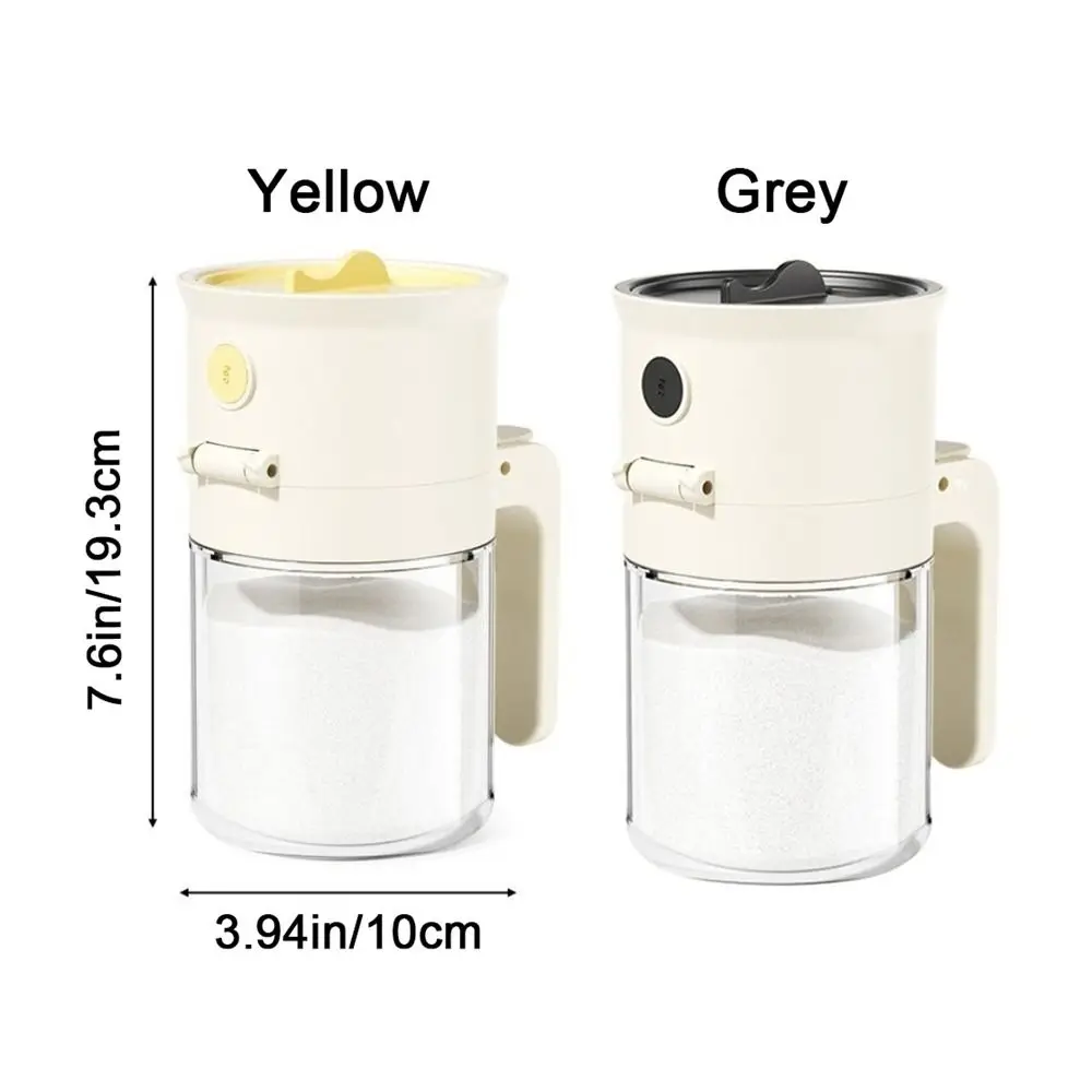 0.5g 2 In 1 Salt Container Sealed Quantitative Control Glass Spice Bottle Dustproof with Spoon Sugar and Salt Container Kitchen