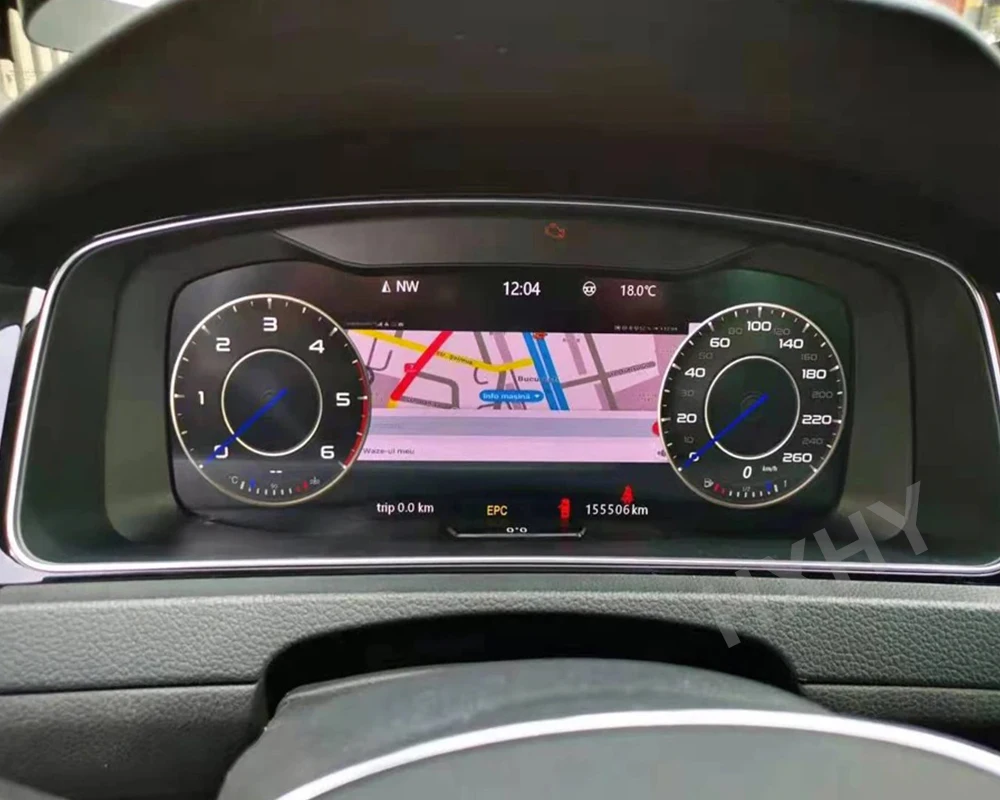 Car LCD Digital Cluster Virtual Cockpit SpeedMeter Dash Carplay For VW Tiguan 20