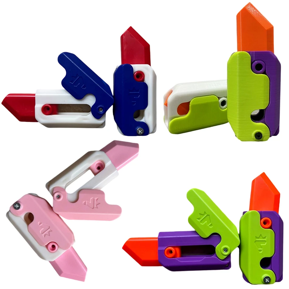 3D Print Gravity Cub Jump Small Radish Carrot Knife Mini Model Decompression Toy Push Card