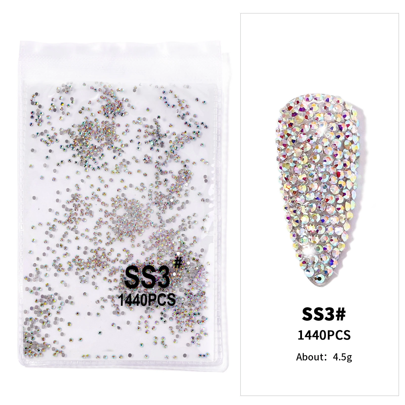 Sparkling Crystal Nail Art Rhinestones Kit with Tools
