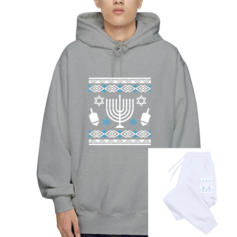 

New Men Summer Outerwear Casuals Pullover Ugly Hanukkah Sweater Style Menorah Outerwear Chanukah Gift