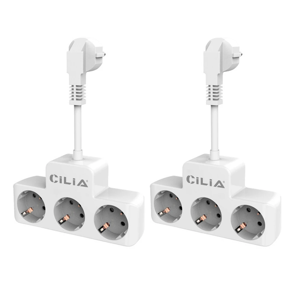 Compact Euro Wall Plug with Multiple Charging Ports - Available in Black or White