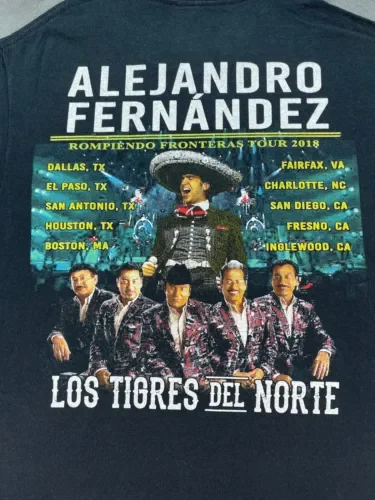 Alejandro Ferndez Mexican Los Tigres Del Nord 2018 Tour T Shirt Band S Latin Maniche Lunghe O Corte