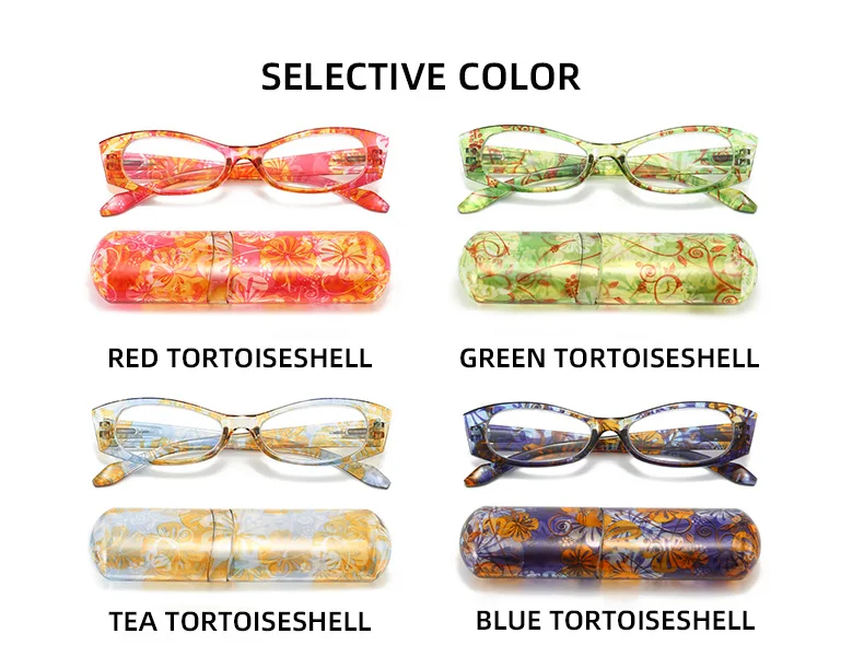 IENJOY Neue Tragbare Presbyopie Brille Mit Fall Frauen Lesebrille Bunte Design Presbyopie Brille 1,0-4,0 – Detail 10