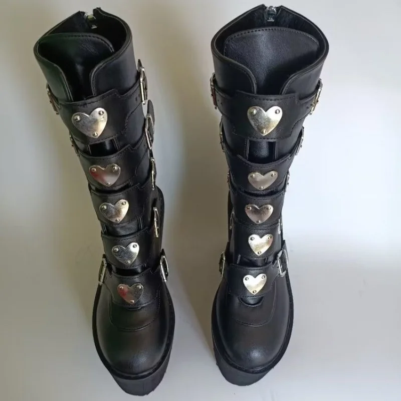 Large Size Fashion Thick Sole Women's Boots Motorcycle Boots Boots