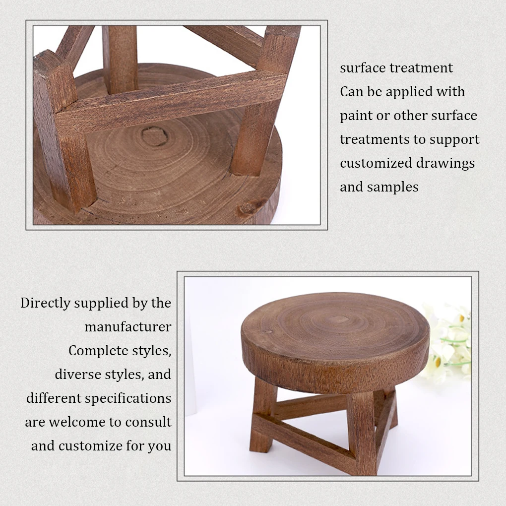 Sgabello In Legno Naturale Multiuso – Tavolino Comodino Da 25x18x7 Cm, Portavasi O Base Espositiva Per Casa E Ufficio
