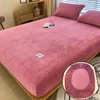 Warm Plush Fitted Sheet Elastic Mattress Cover Velvet Bed Cover Full Set Winter Soft Family Double Bed Bedding 120/150/180x200cm 1