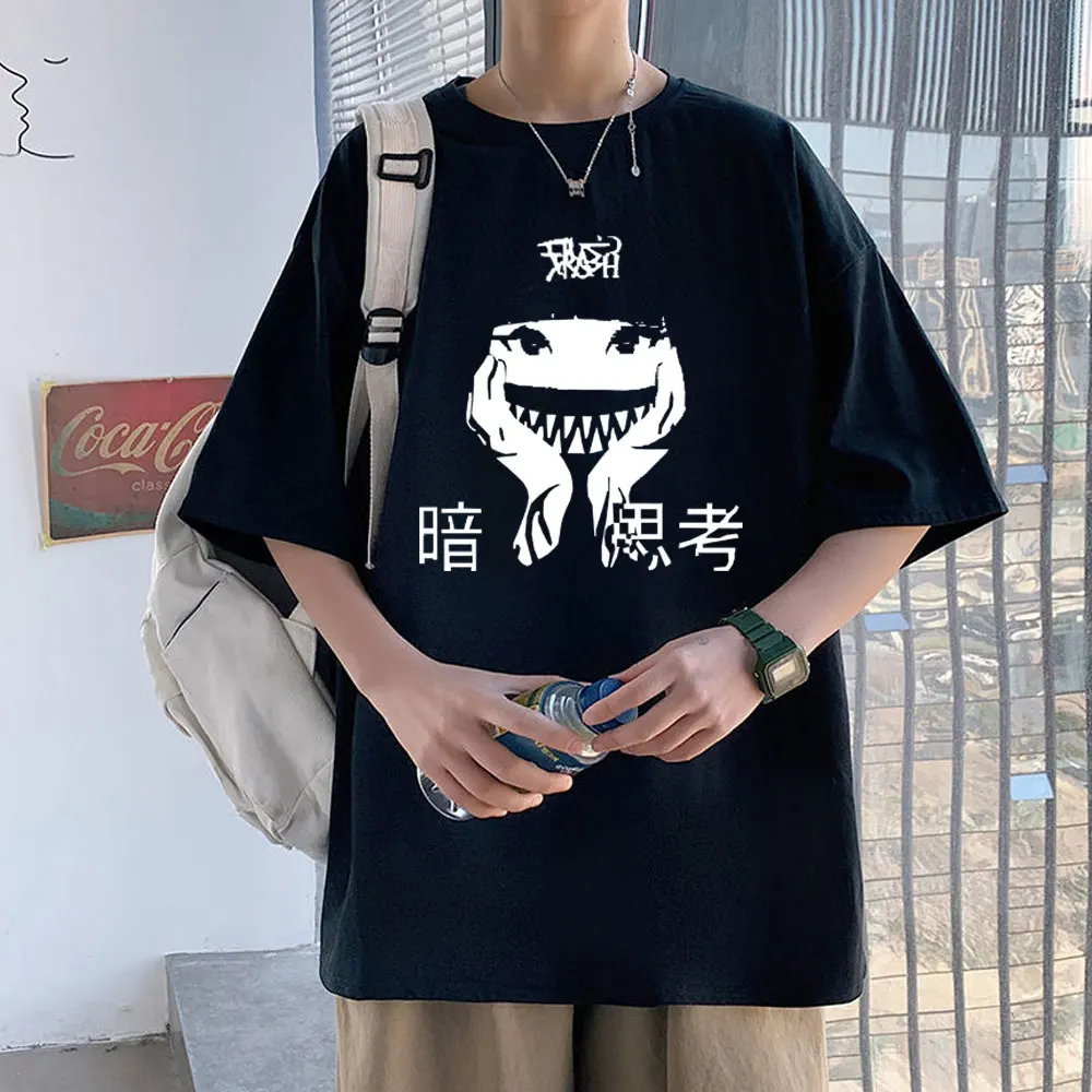 

Cursed Anime Girl Face Sexy Horror Funny Graphic T-shirt Men Clothes Manga Streetwear Cartoon T Shirts Unisex y2k Vintage Tshirt