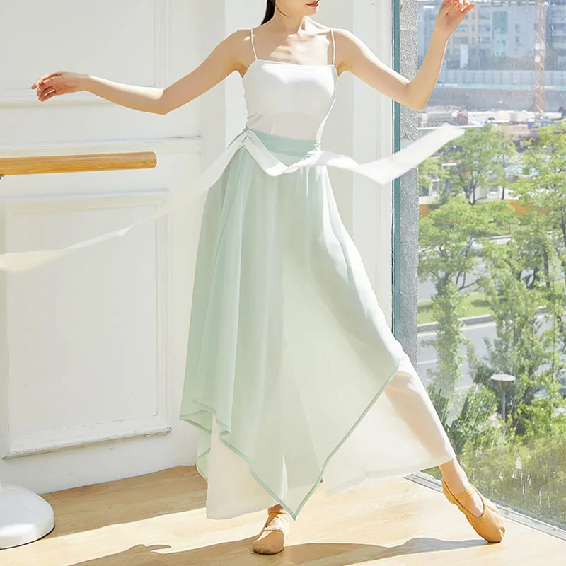 Chinese Dance Dance Pants Women Loose Flowing Chiffon Culottes Classical Performance Clothing Practice Wide Leg Pants