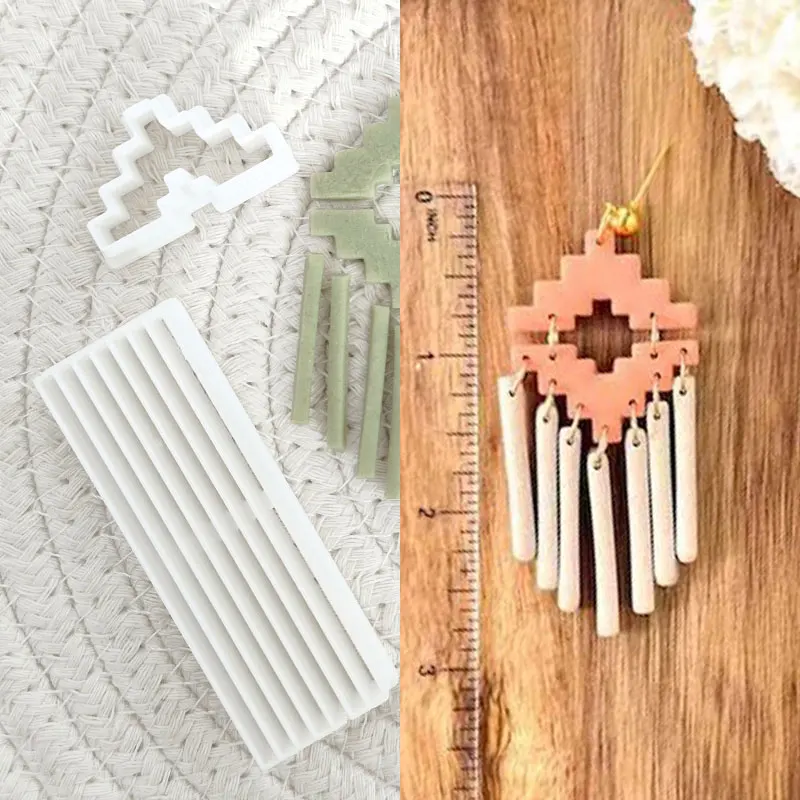 Polymer Clay Cutter New Earring Cutting Mold French Wave Curve Profile Bee Honeycomb Polymer Clay Cutter DIY Jewelry Pendant Pottery Tools