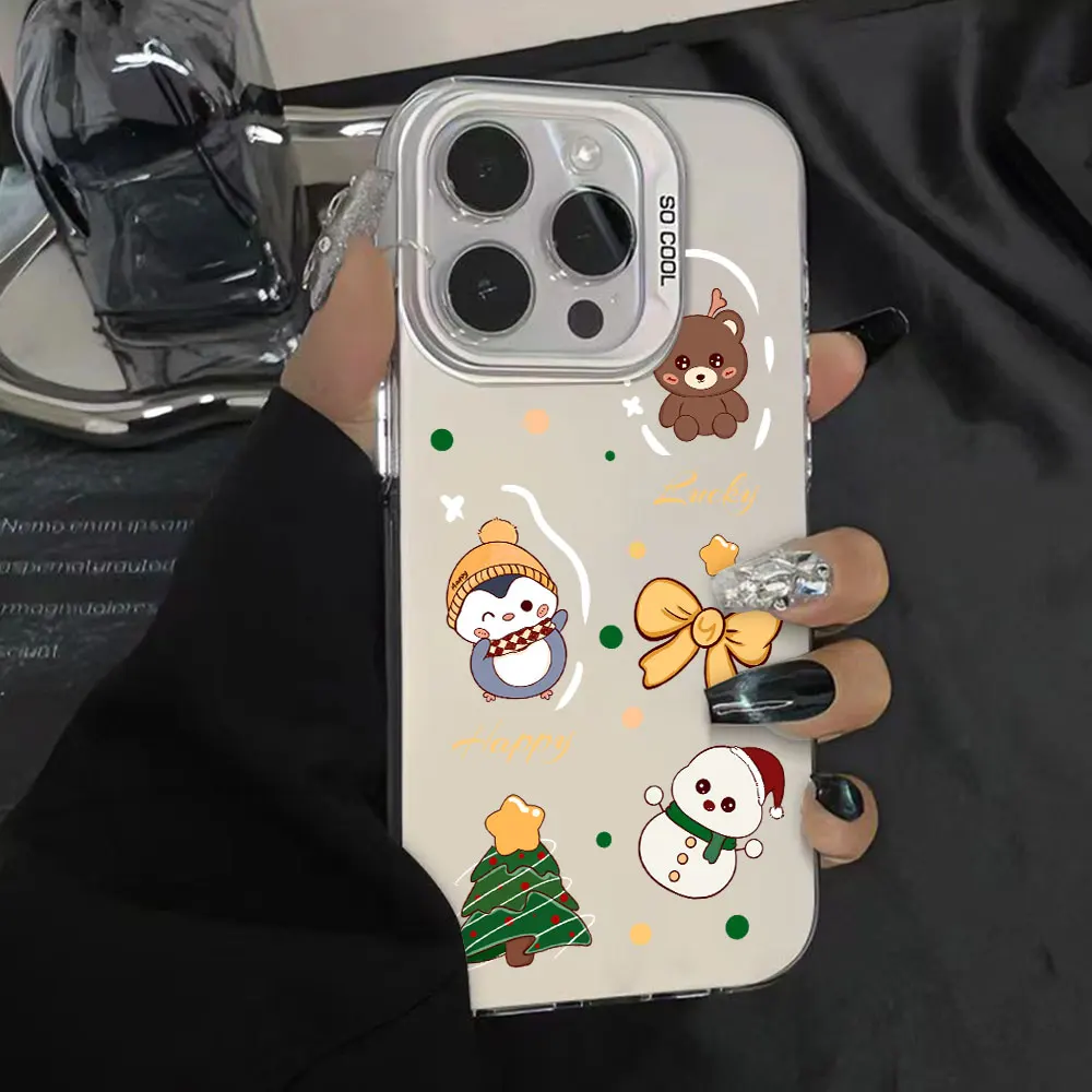 Luxury Silver IMD Phone Case - Merry Christmas Painted Design