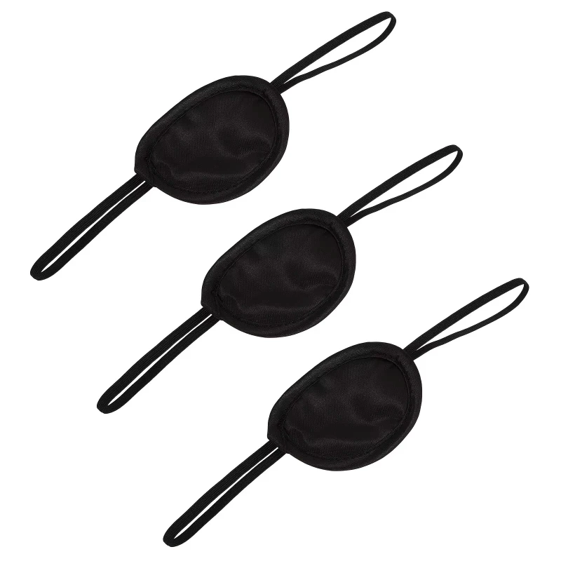 약시 눈 패치 새틴 천, 해적 단일 패치, 약시 눈 커버용 게으른 훈련 패치, 3 개