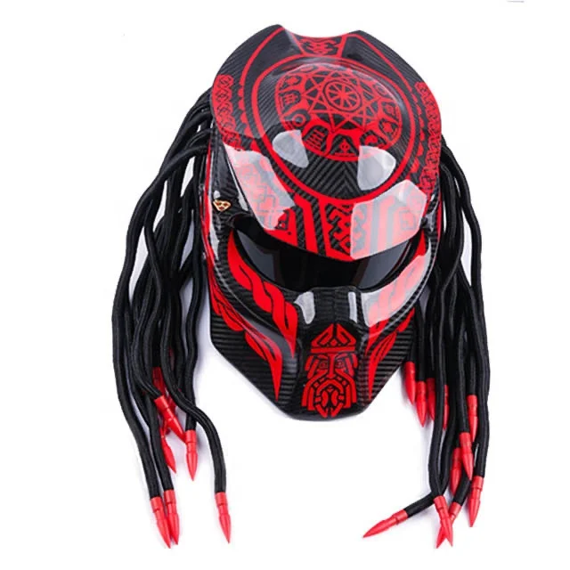 Hot Sale Custom Carbon Fiber Red Full Face Motorcycle Predator Motorcycle  Helmets - Helmets - AliExpress