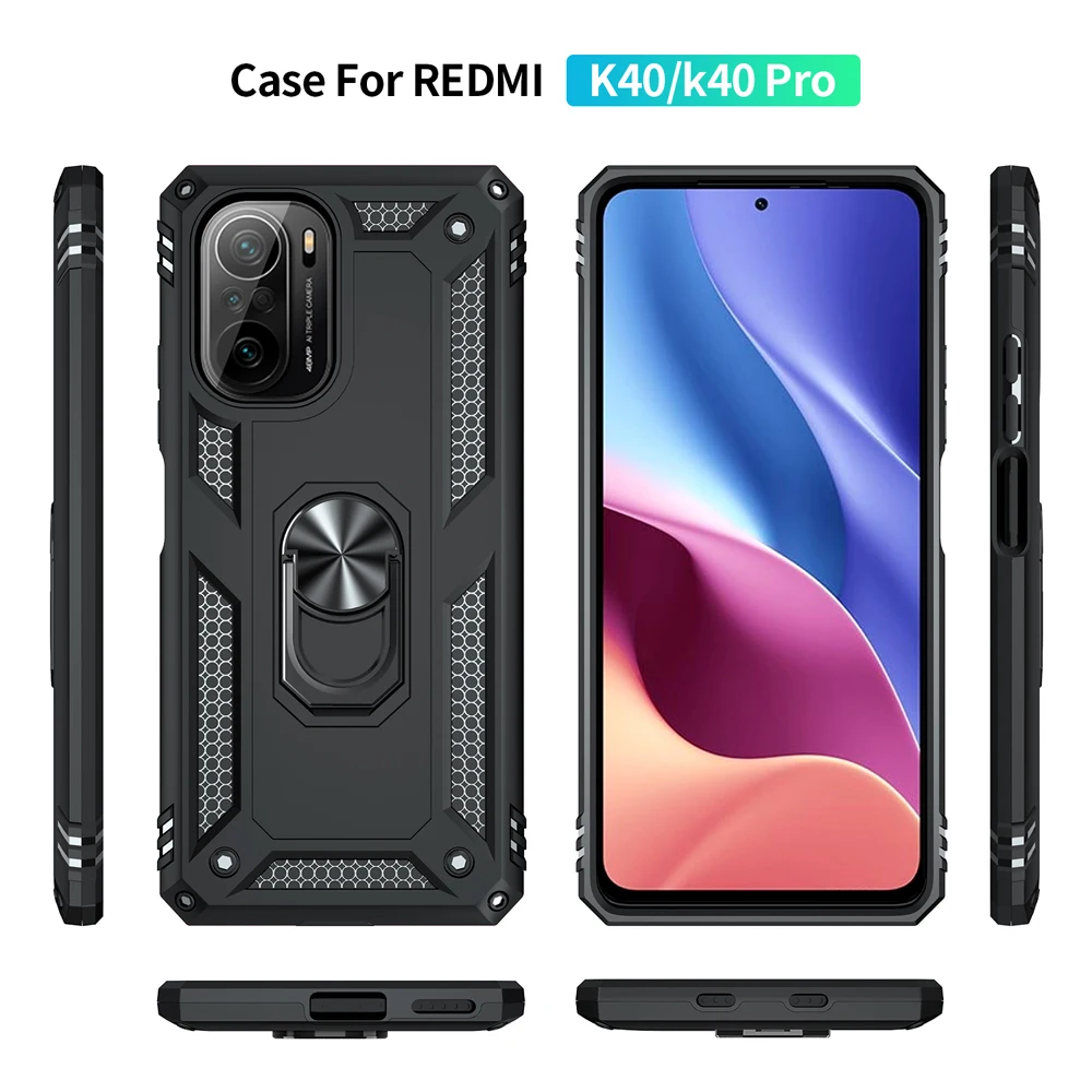 Shockproof Ring Stand Funda TPU Bumpe Cover for Xiaomi Mi11X Mi11i Mi 11i 11X Poco F3 Redmi K40 Pro Plus Ultra K40pro Case Shell 2