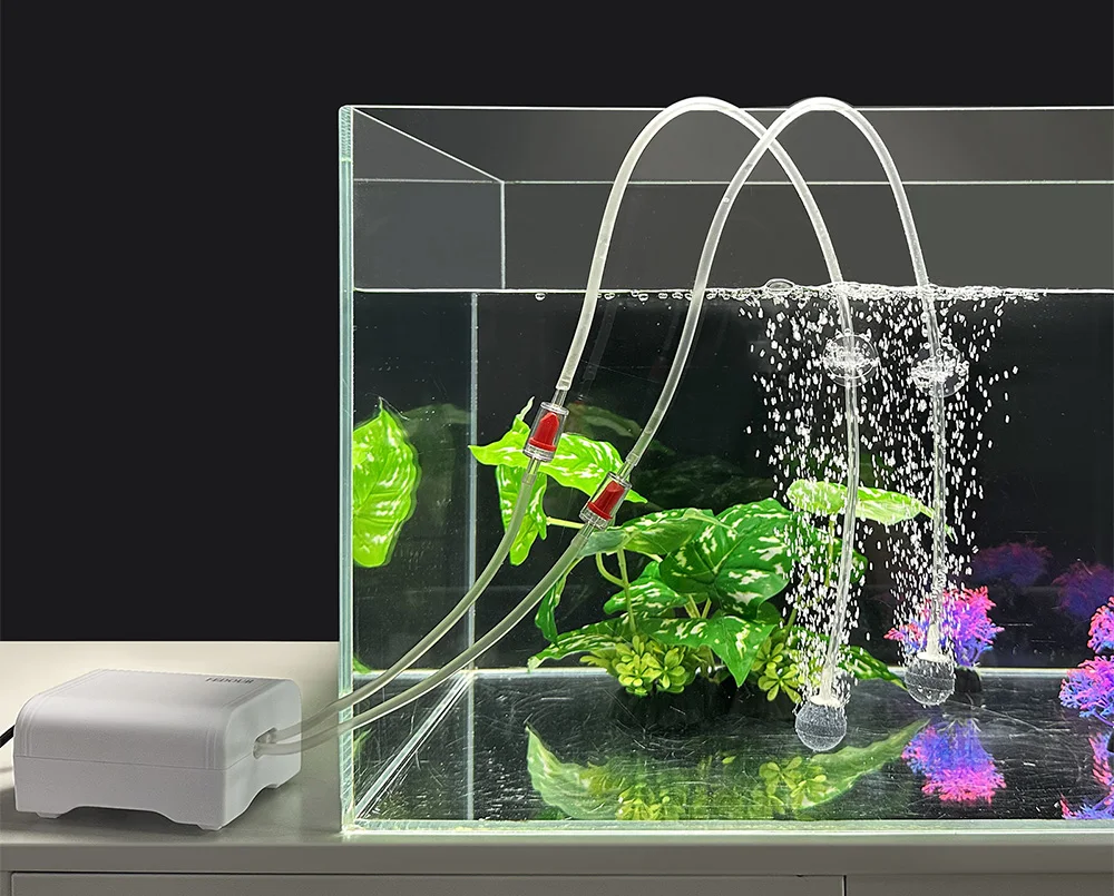 Fedour Aquarium Luftpumpe Ultra leise Sauerstoff pumpe Doppel auslass mit  Rückschlag ventil leistungs starker Flüster luft kompressor für Fische -  AliExpress