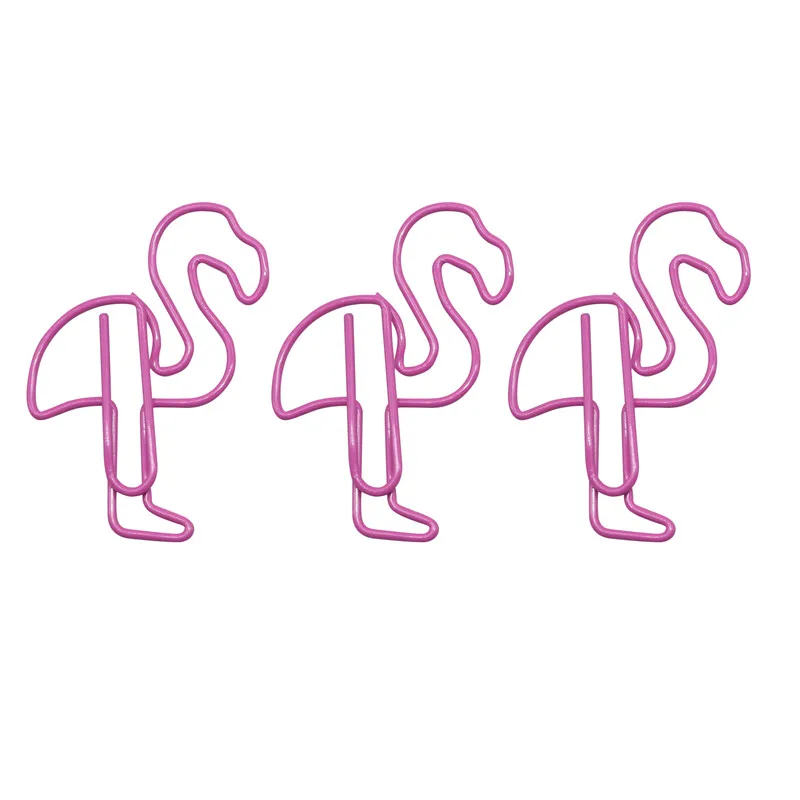 Flamingo Paper Clip Office Supplies Metal Long Tail Clip Folder Pin Paper Ticket Student DIY Clamps Metal bookmarks