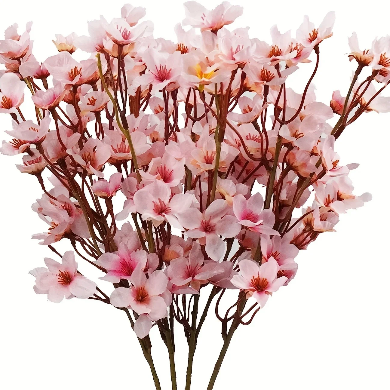 

2Pcs Silk Cherry Blossom Branches Artificial Peach Flowers Long Stems Vase Arrangements for Wedding Party Home Decoration