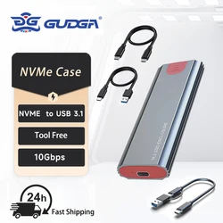 M2 SSD Case M.2 to USB 3.1 Gen 2 10Gbps NVMe SSD Enclosure for NVMe PCIE M Key/ (B+M) Key SSD Hard Disk Box M.2 Adapter Reader